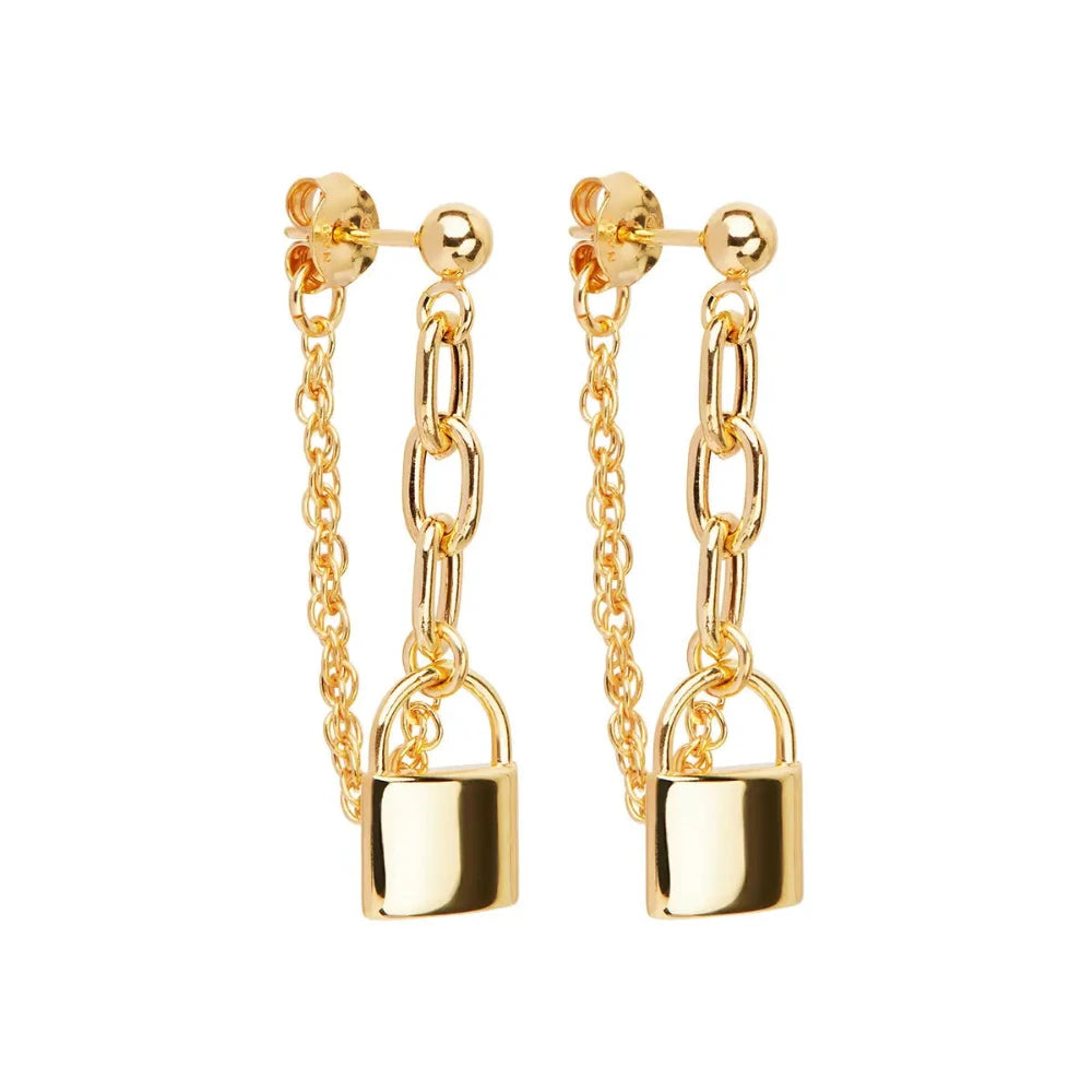 Najo Love Lock Chain Stud Earrings