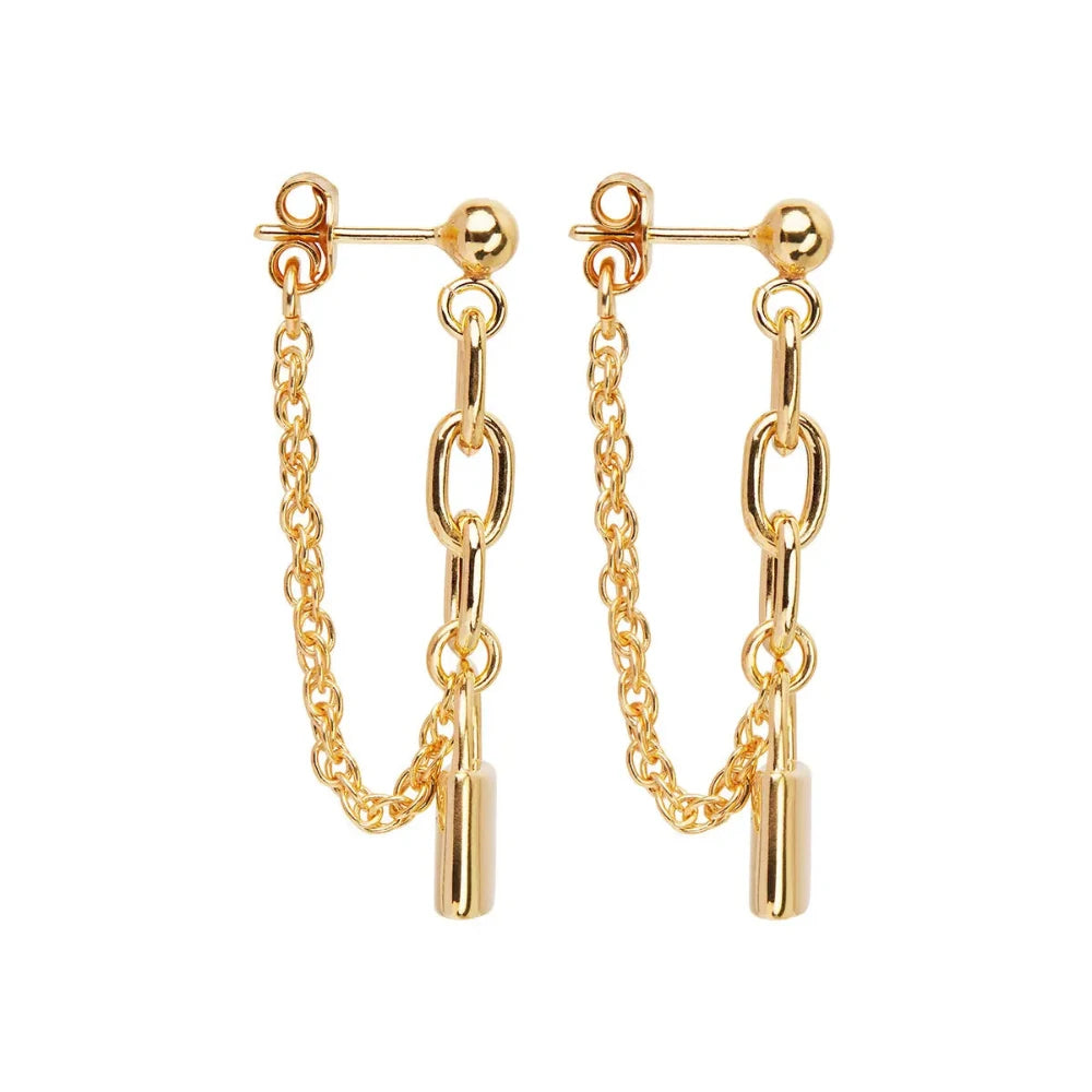 Najo Love Lock Chain Stud Earrings