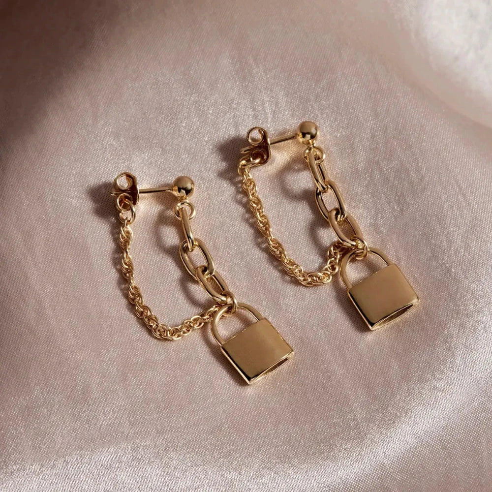 Najo Love Lock Chain Stud Earrings