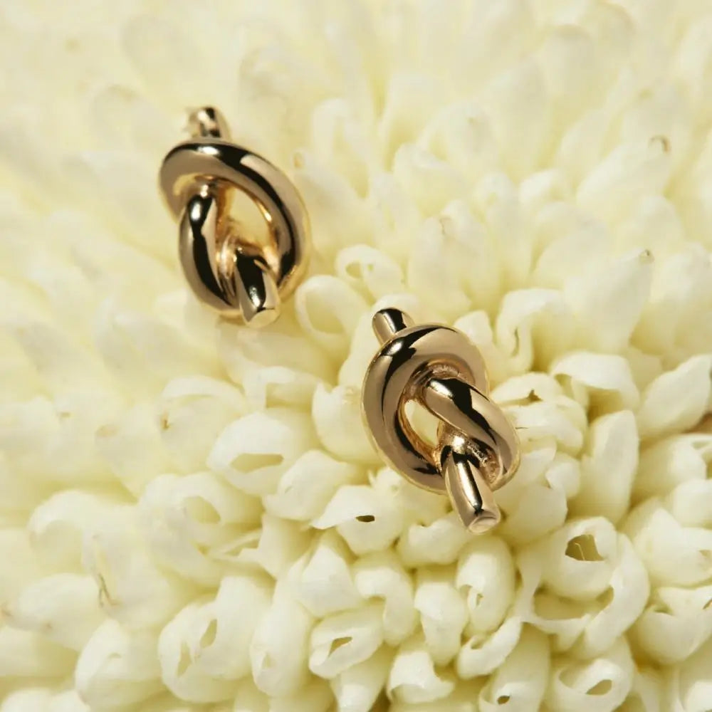 Najo Nature's Knot Yellow Gold Stud Earring