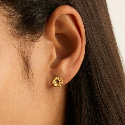 Najo Nectare Yellow Gold Stud Earrings - alternate view