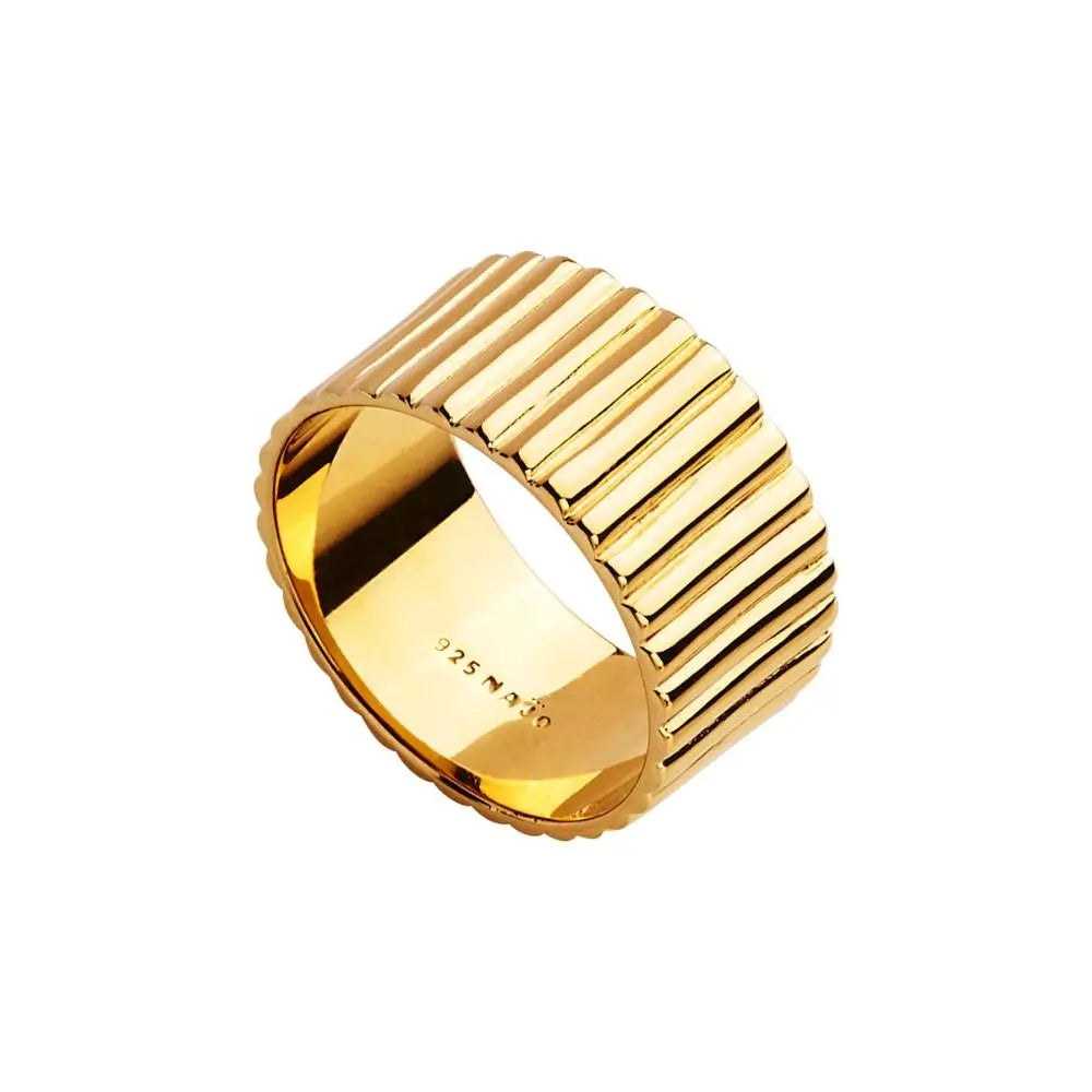 Najo Raya Gold Plated Ridged Ring