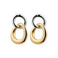Najo Two Tone Double Circle Drop Earring