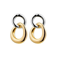Najo Two Tone Double Circle Drop Earring
