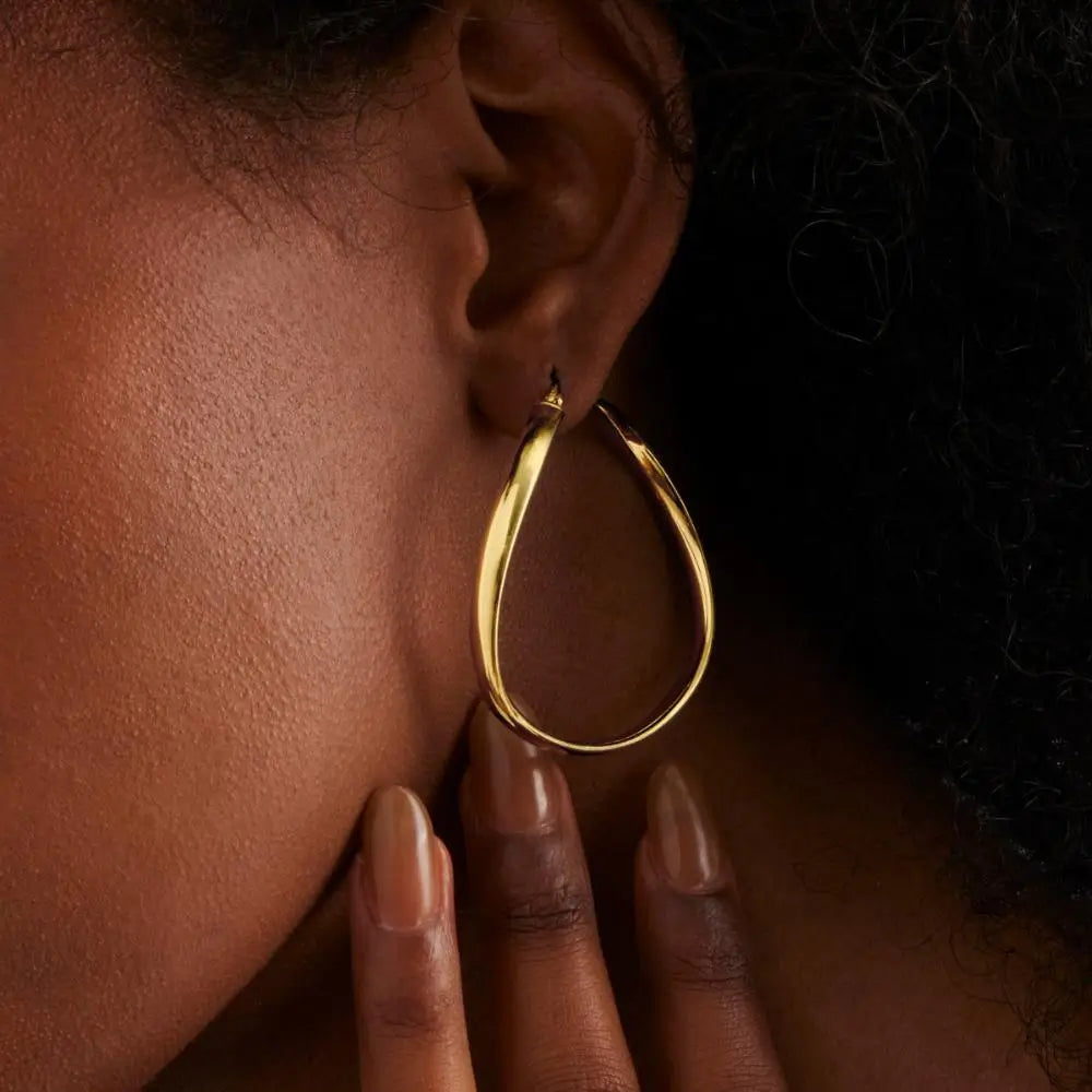 Najo Yellow Gold  Odyssey Hoop Earrings