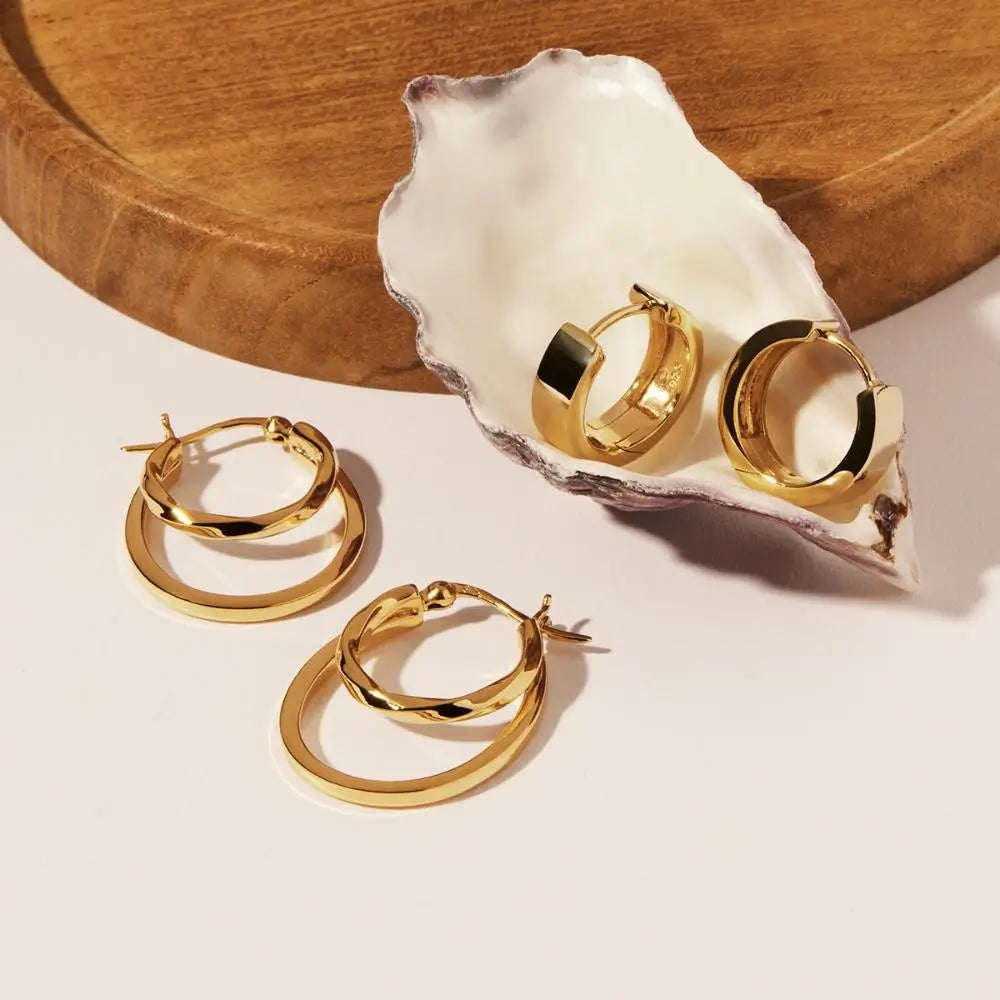 Najo Yellow Gold Sea of Change Hoop Earrings