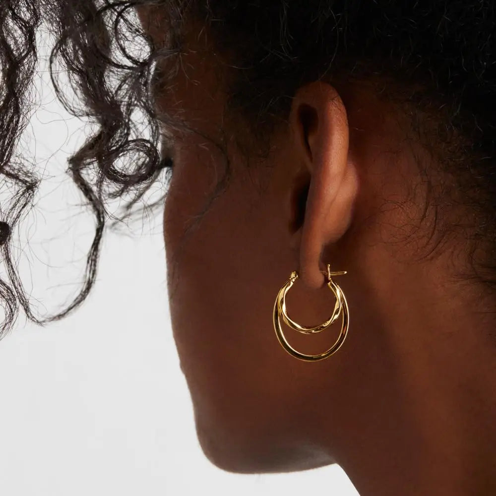 Najo Yellow Gold Sea of Change Hoop Earrings