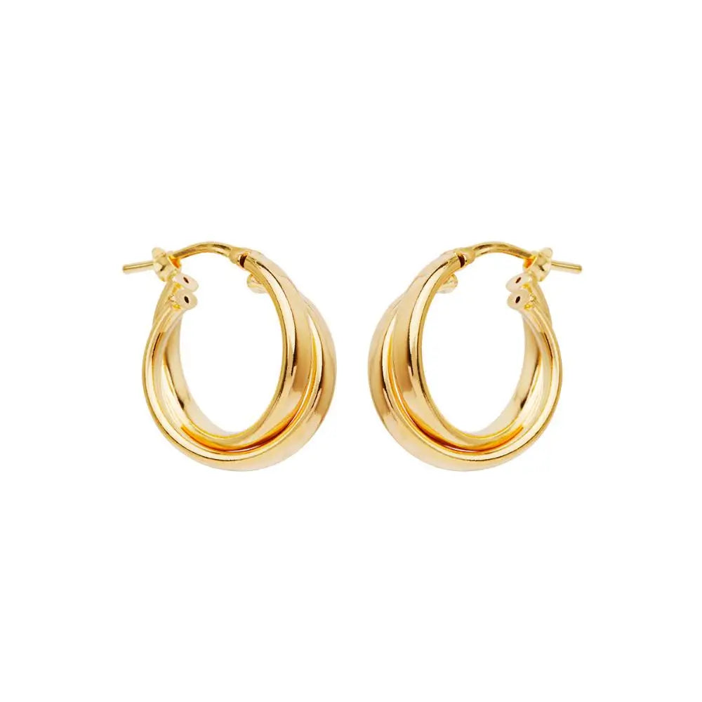 Najo Yellow Gold Sunshine Hoop Earrings