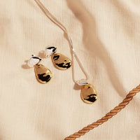 Najo Double Pebblet Two-Tone Stud Earrings