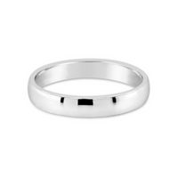 9ct White Gold Barrel Ladies Wedding Ring
