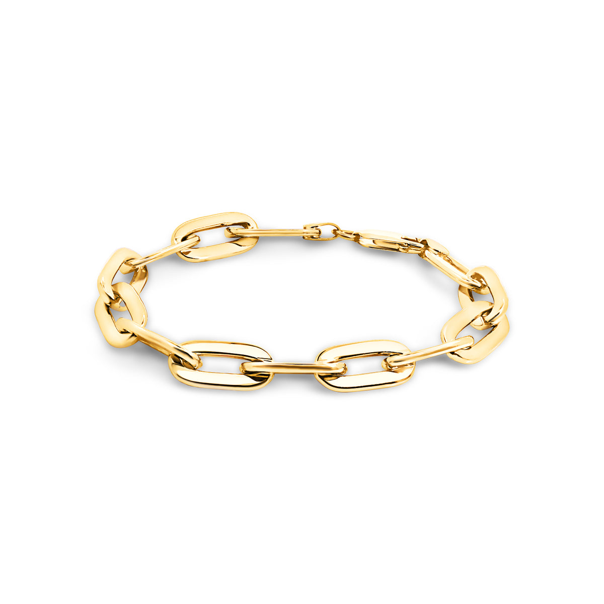 9ct Yellow Gold Silver Filled Oval Cable Link Bracelet