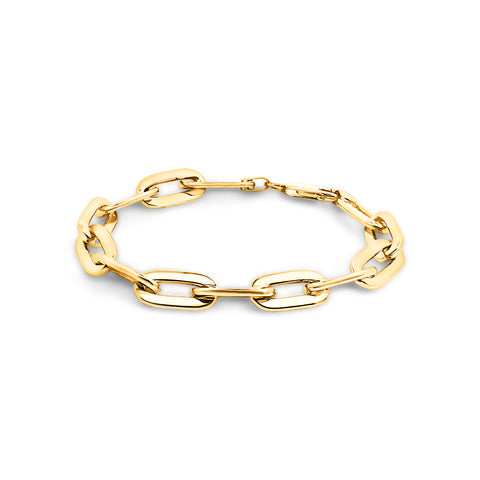 9ct Yellow Gold Silver Filled Oval Cable Link Bracelet