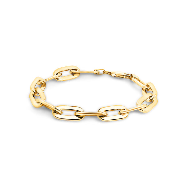 9ct Yellow Gold Silver Filled Oval Cable Link Bracelet