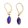 9ct Yellow Gold Opal Marquise Shape Drop Earrings