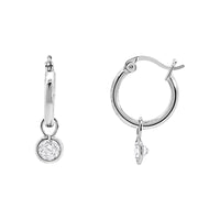Sterling Silver Cubic Zirconia Drop Hoop Earring