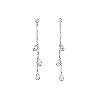 Sterling Silver Pear Shape Cubic Zirconia Drop Earrings