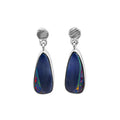 Sterling Silver Australian Opal Doublet Stud Drop Earring