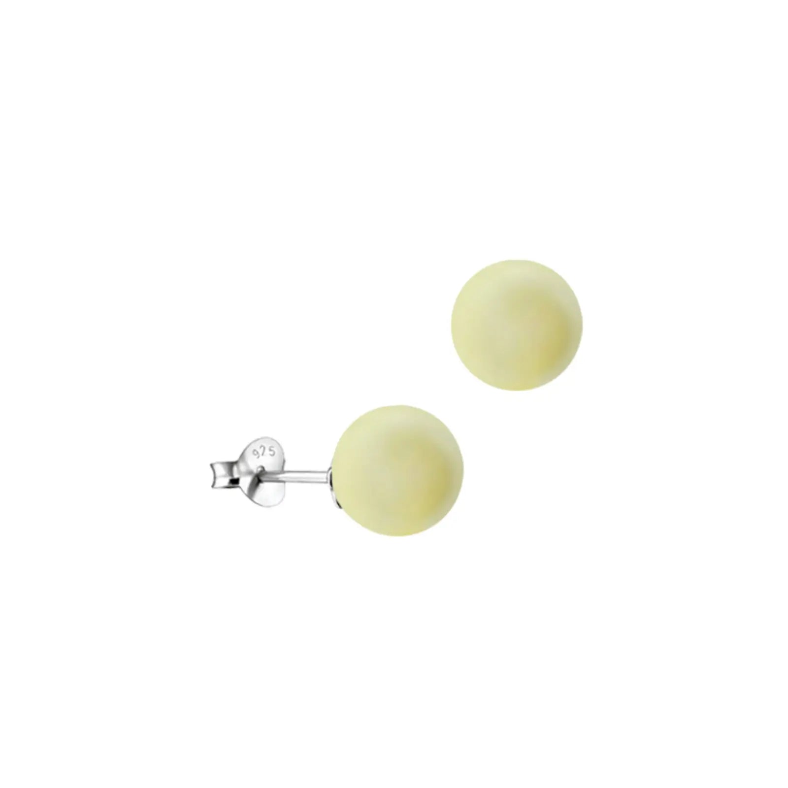 Sterling Silver 8mm Yellow Swarovski Pearl Studs