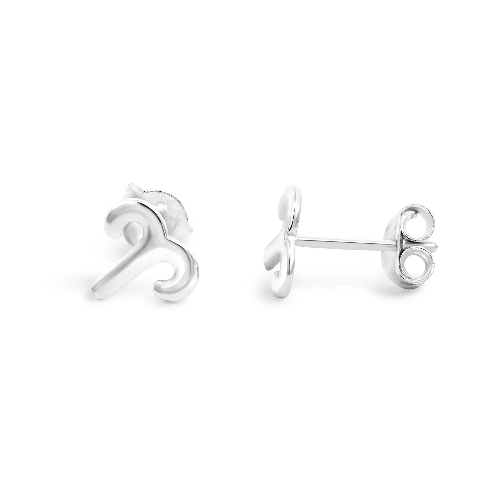 Sterling Silver Aries Zodiac Stud Earrings