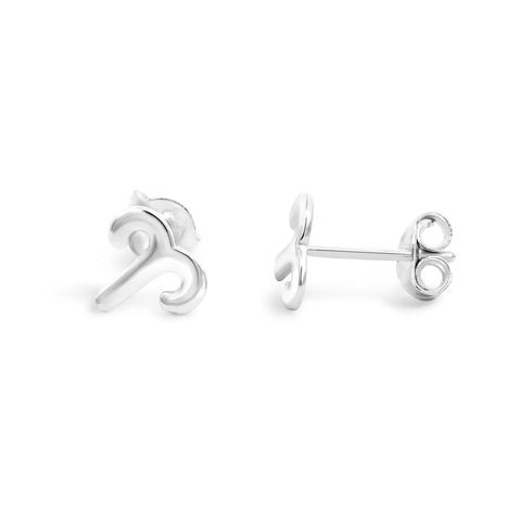 Sterling Silver Aries Zodiac Stud Earrings