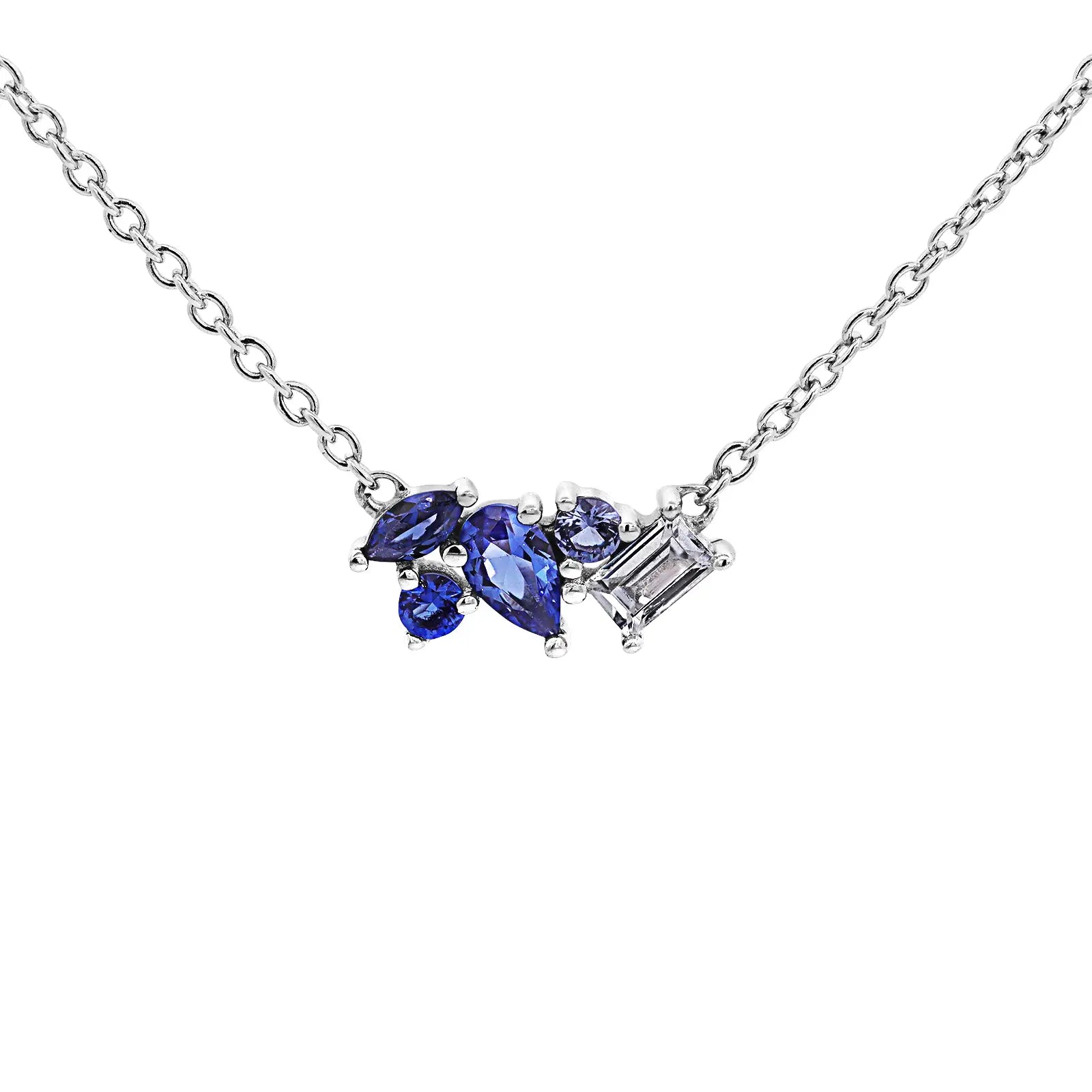 Sterling Silver Blue & White Cubic Zirconia Bundle