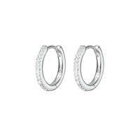 Sterling Silver CZ Huggie Earrings