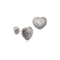 Sterling Silver CZ Puff Heart Studs