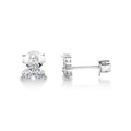 Sterling Silver Cubic Zirconia Flower Stud Earring