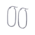 Sterling Silver Double Oval Twist And Polished Hoop Earrings