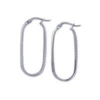 Sterling Silver Double Oval Twist And Polished Hoop Earrings