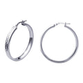 Sterling Silver Faceted Hoop Earrings