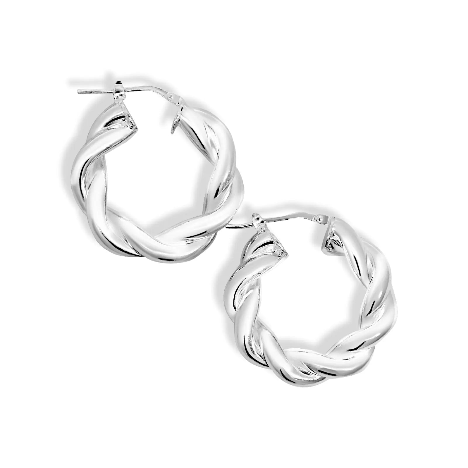 Sterling Silver Fancy Tube Heavy Twist Earrings