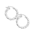 Sterling Silver Fancy Tube Heavy Twist Hoop Earrings
