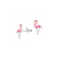 Sterling Silver Pink Flamingo Earrings
