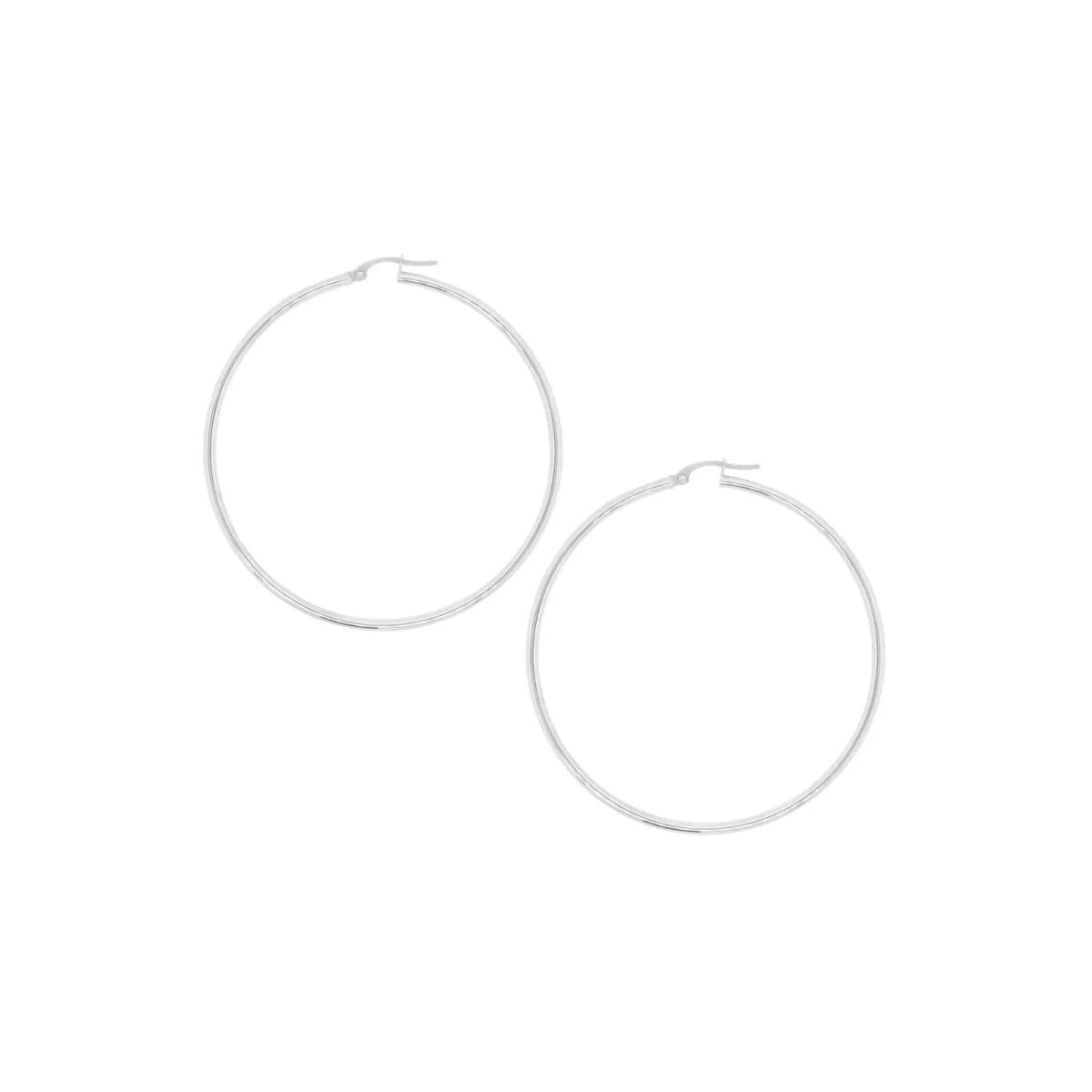 Sterling Silver Plain Hoop Earrings