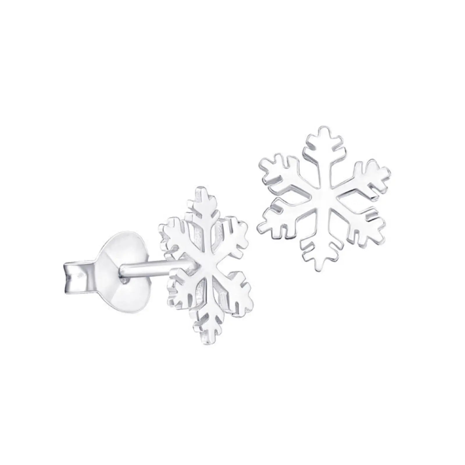 Sterling Silver Snowflake Studs