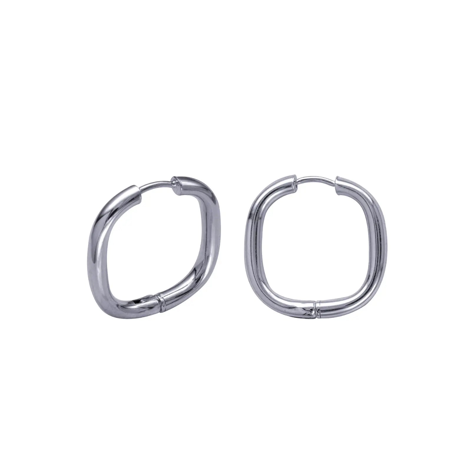 Sterling Silver Square Huggie Earrings