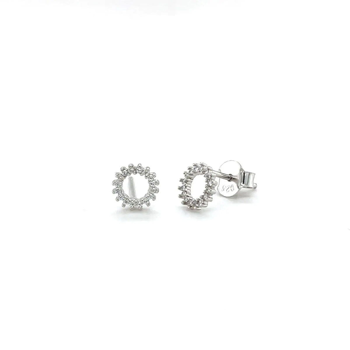 Sterling Silver Swarovski Open Circle Stud Earring