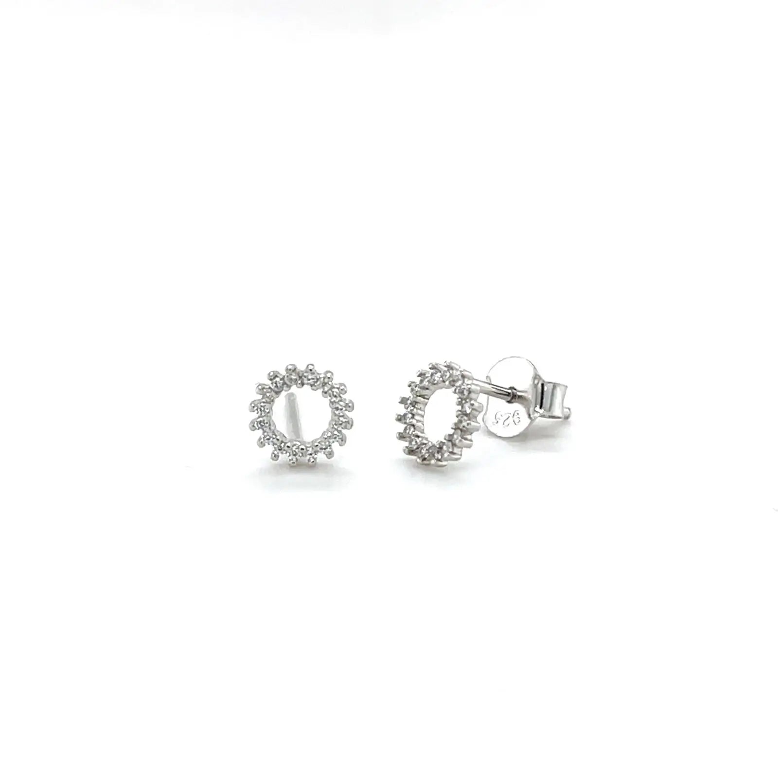 Sterling Silver Swarovski Open Circle Stud Earring