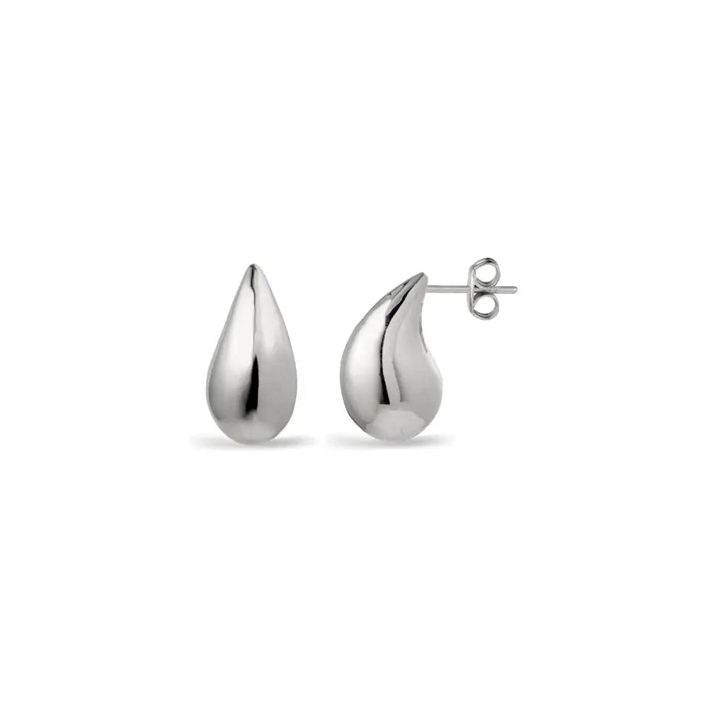 Sterling Silver Tear Drop Stud Earrings