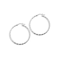 Sterling Silver Twist Italian Hoop Earrings