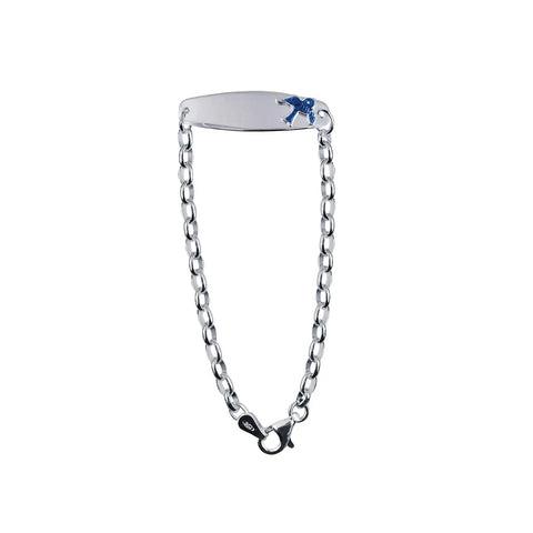 Sterling Silver Baby ID Bracelet With Blue Bird