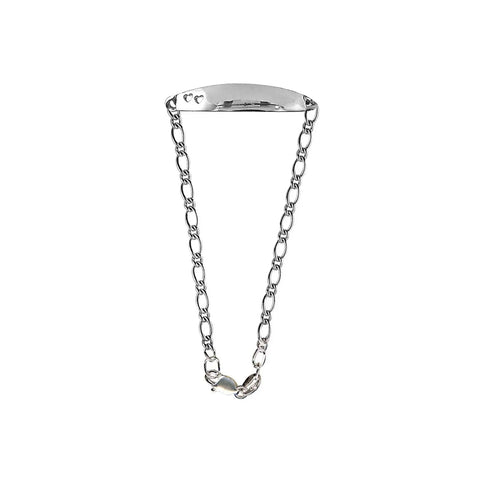 Sterling Silver Baby Id Engravable Bracelet With Heart Cut Outs