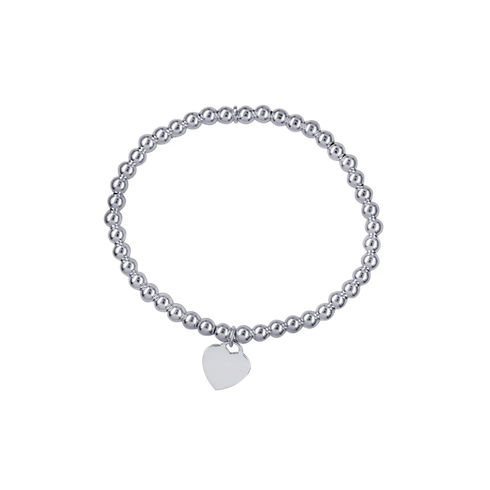 Sterling Silver Ball Bracelet With Heart