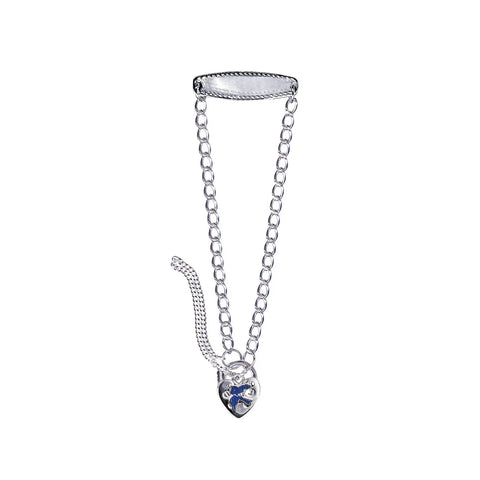 Sterling Silver Childs ID Bracelet With Blue Bird Padlock