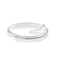 Sterling Silver Hinged Baby Bangle With Safety Chain