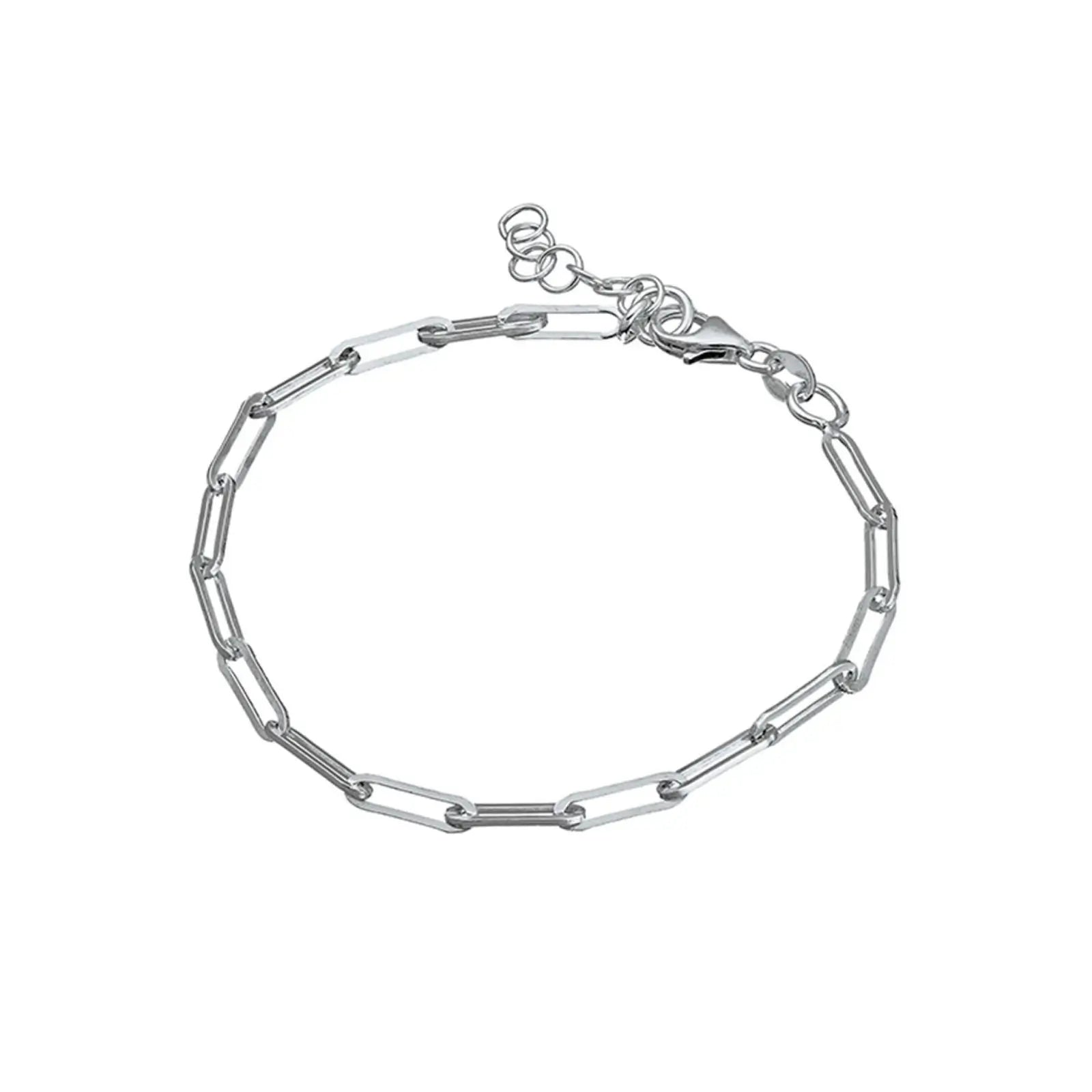 Sterling Silver Oblong Link Bracelet