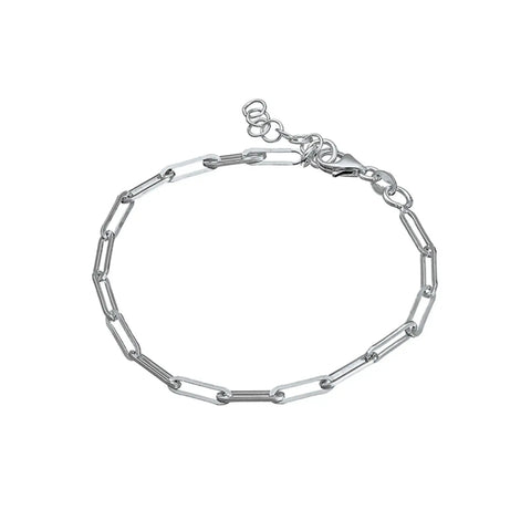 Sterling Silver Oblong Link Bracelet