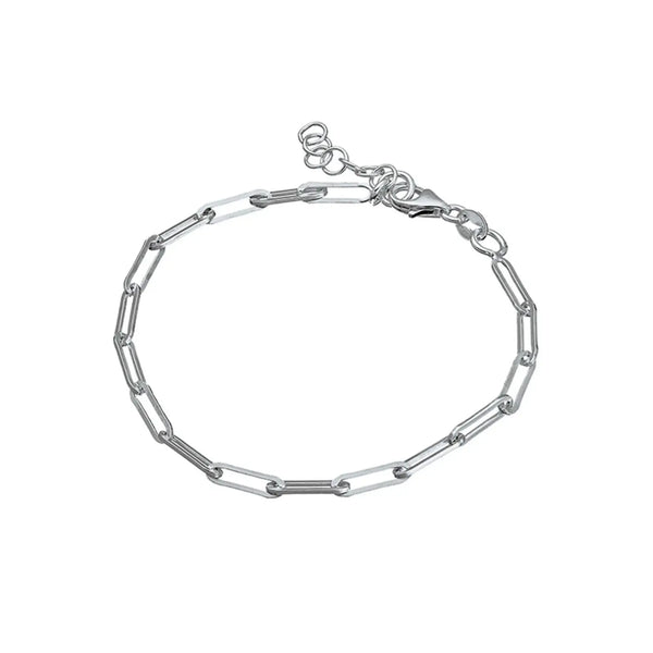 Sterling Silver Oblong Link Bracelet