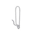 Sterling Silver Oval Figaro Heart Padlock Bracelet